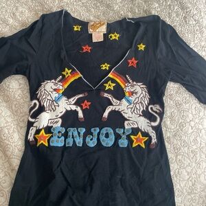 Soul Revival Unicorn Long Sleeve Tee - Black